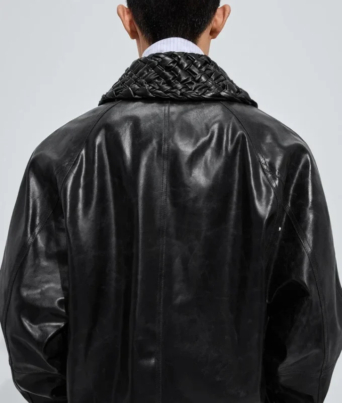 Crackled Leather Jacket