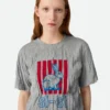 Crushed Cotton Printed Jersey T-Shirt