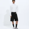 Faded Black Denim Shorts