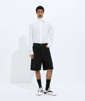 Faded Black Denim Shorts