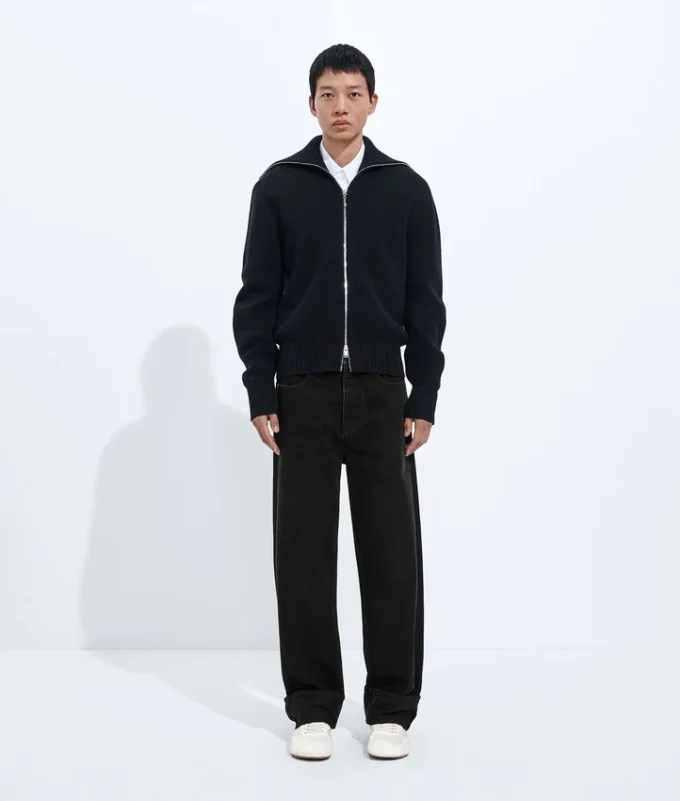 Faded Black Turned-Up Jeans