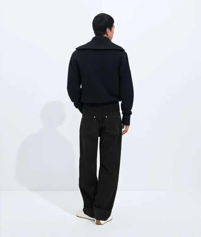 Faded Black Turned-Up Jeans