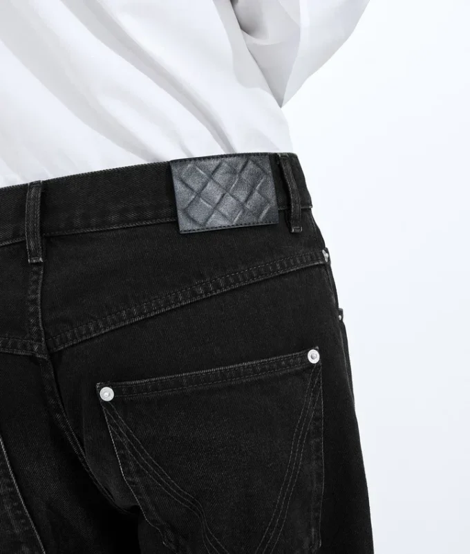 Faded Black Turned-Up Jeans