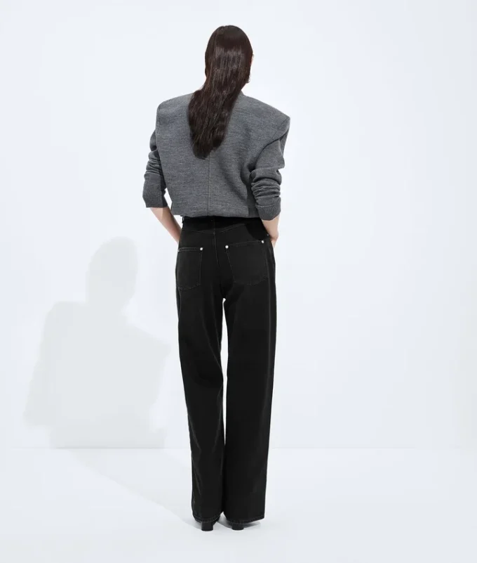 Faded Black Wide Leg Jeans