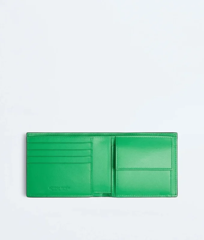 Intrecciato Bi-Fold Wallet with Coin Purse