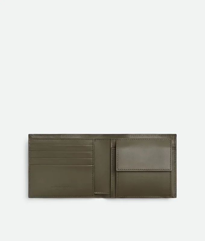 Intrecciato Bi-Fold Wallet with Coin Purse