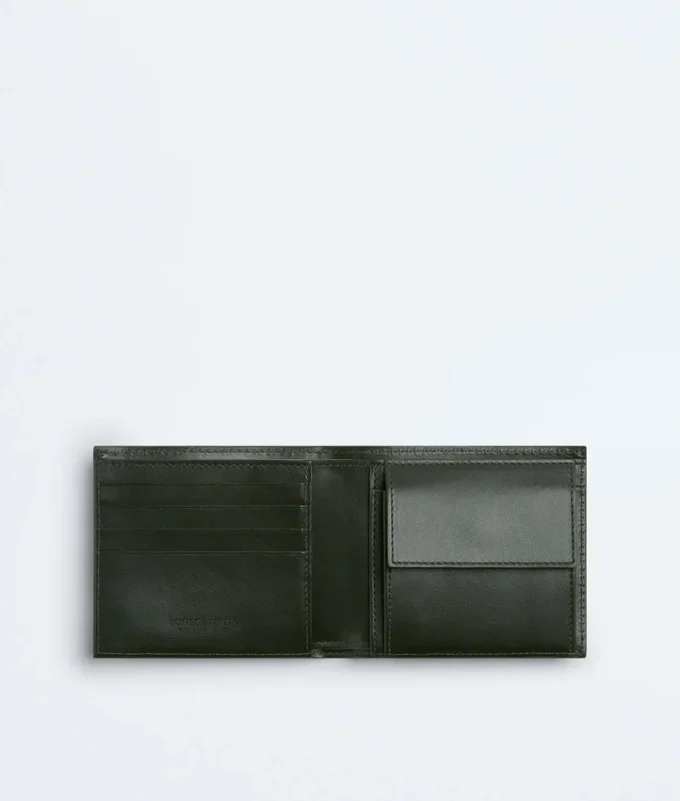 Intrecciato Bi-Fold Wallet with Coin Purse