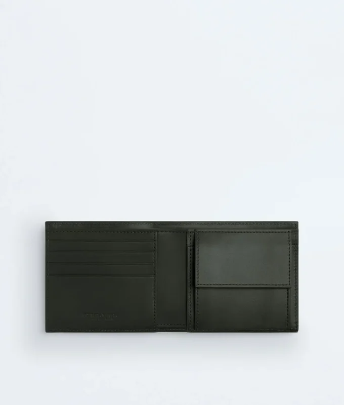 Intrecciato Bi-Fold Wallet with Coin Purse