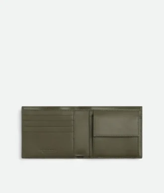 Intrecciato Bi-Fold Wallet with Coin Purse