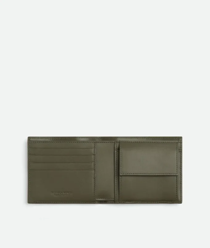 Intrecciato Bi-Fold Wallet with Coin Purse