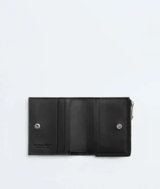 Intrecciato Bi-Fold Wallet with Zip
