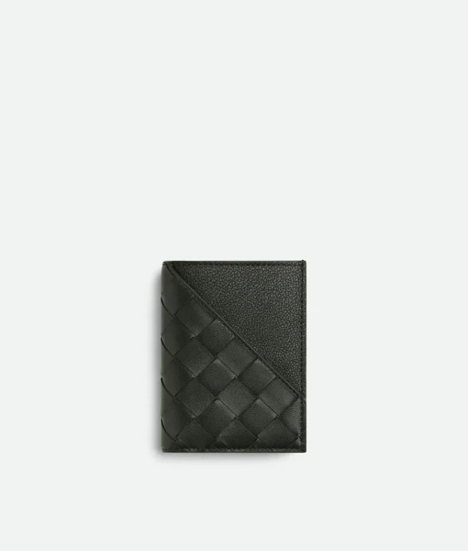 Intrecciato Diagonal Slim Flap Card Case