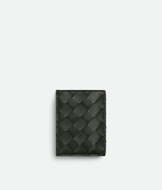Intrecciato Diagonal Slim Flap Card Case