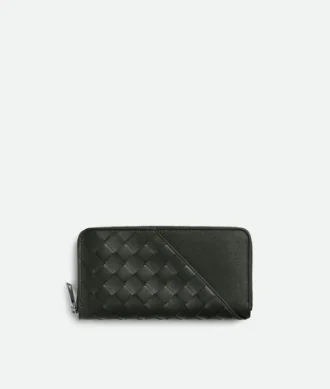Intrecciato Diagonal Zip Around Wallet