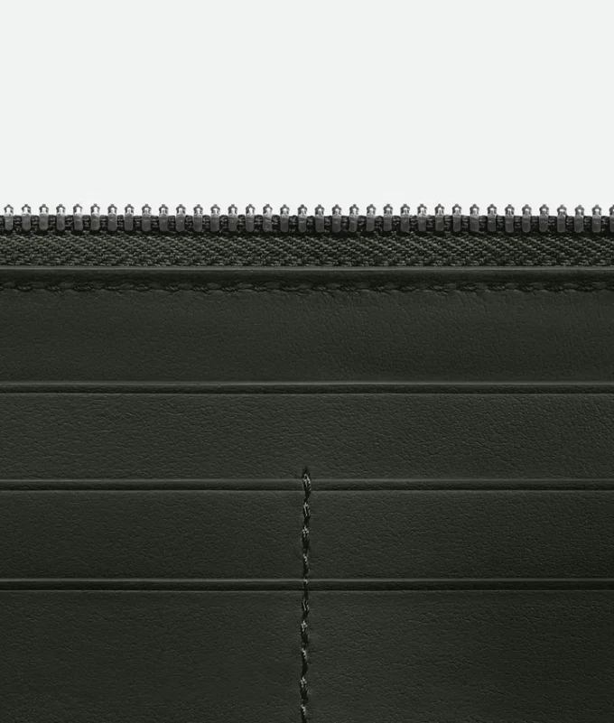Intrecciato Diagonal Zip Around Wallet