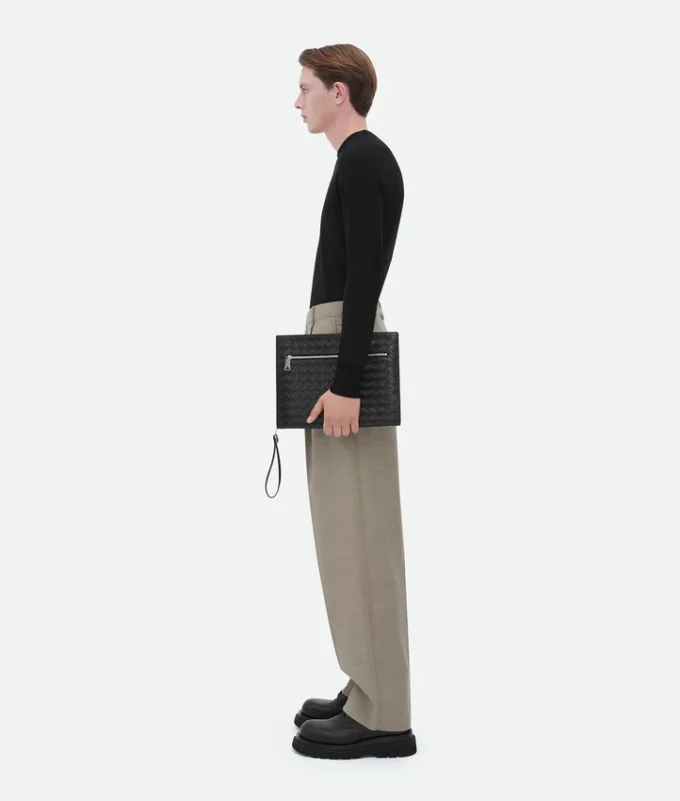 Intrecciato Document Case with Wristlet