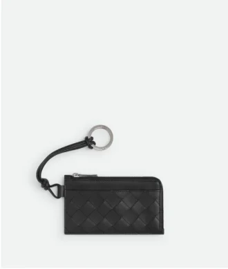 Intrecciato L-Zippered Card Holder on Strap