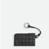 Intrecciato L-Zippered Card Holder on Strap