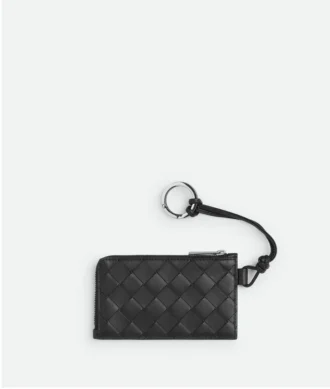 Intrecciato L-Zippered Card Holder on Strap