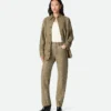 Intrecciato Leather and Suede Pants