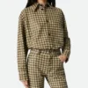 Intrecciato Leather and Suede Pants