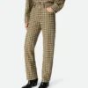 Intrecciato Leather and Suede Pants