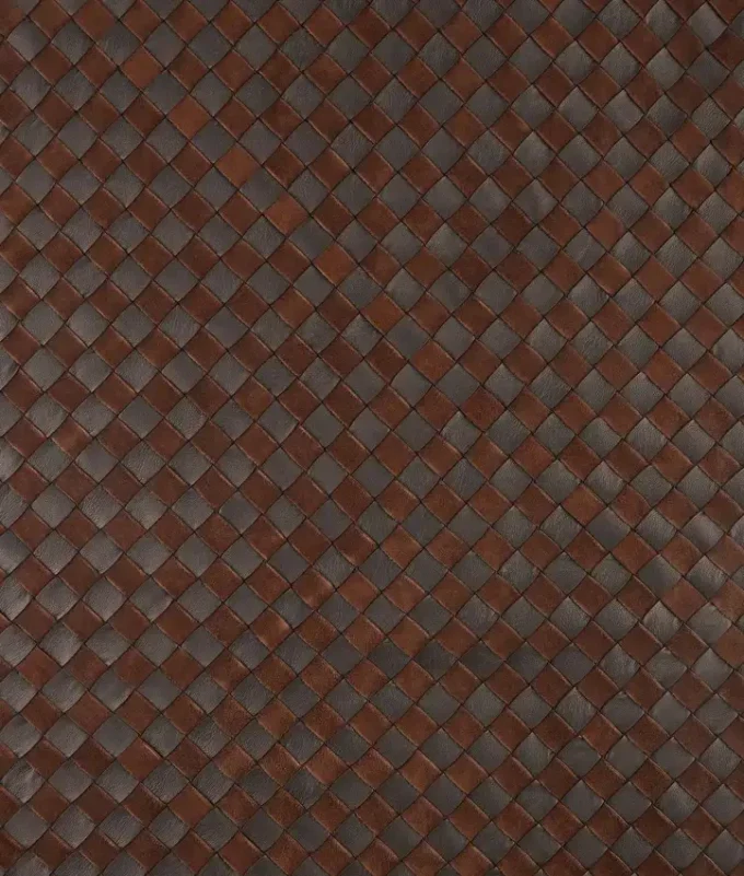 Intrecciato Leather and Suede Straight Pants