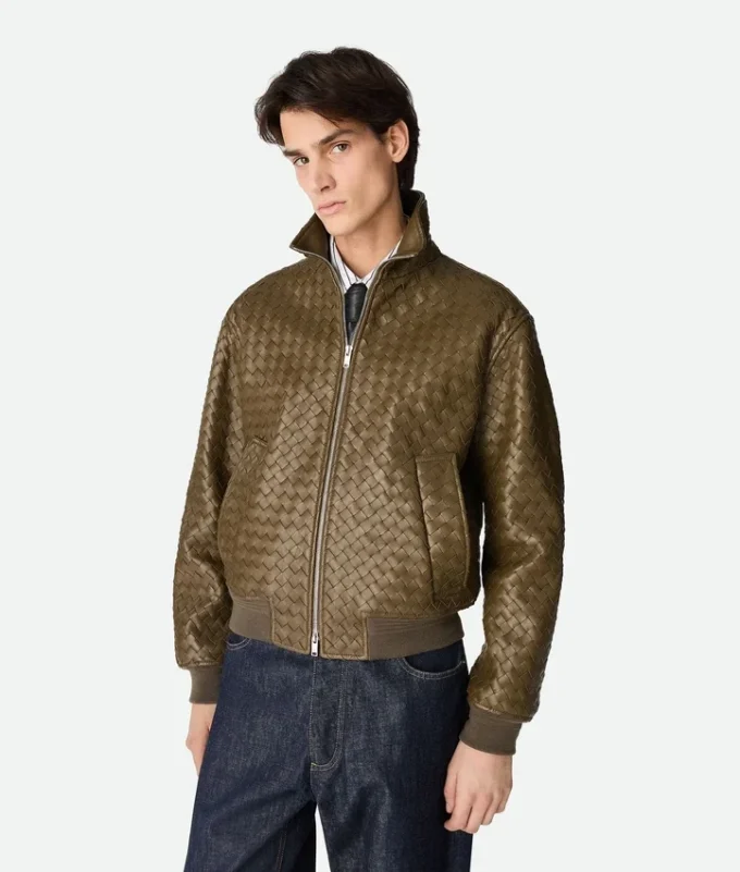 Intrecciato Leather Blouson