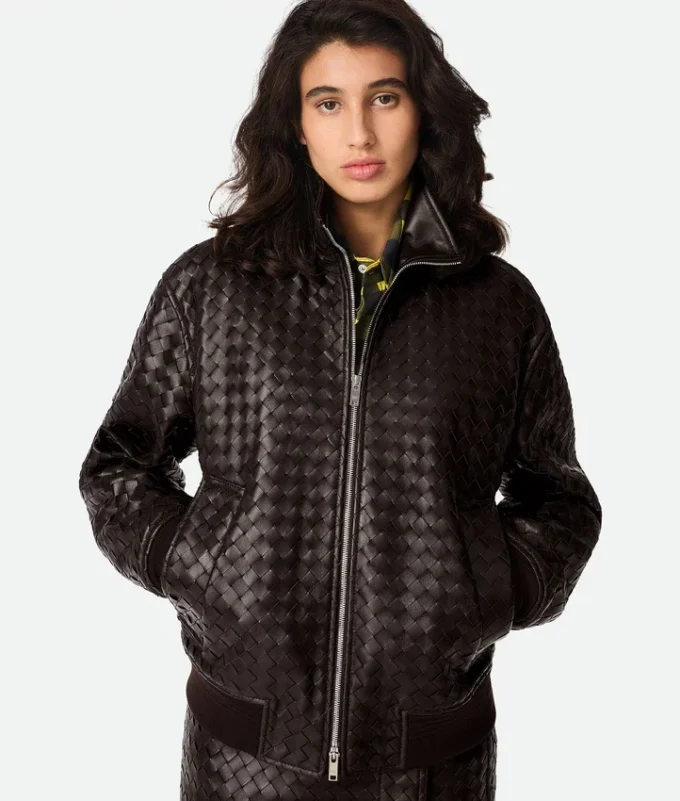 Intrecciato Leather Blouson