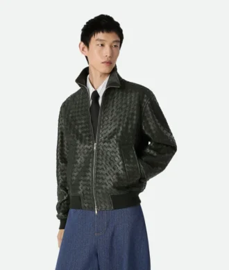 Intrecciato Leather Blouson
