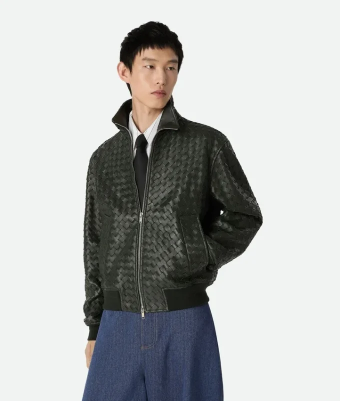Intrecciato Leather Blouson
