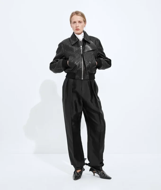 Intrecciato Leather Blouson