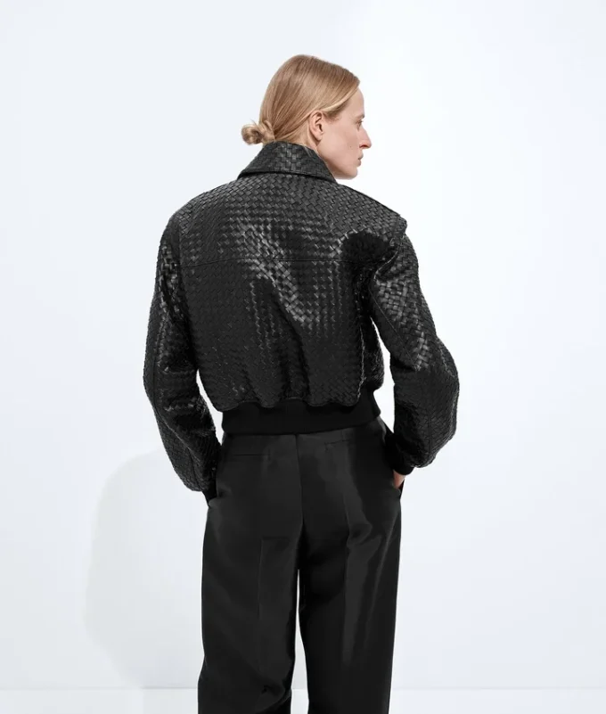 Intrecciato Leather Blouson