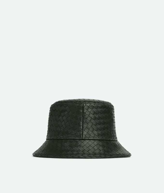 Intrecciato Leather Bucket Hat