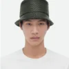 Intrecciato Leather Bucket Hat