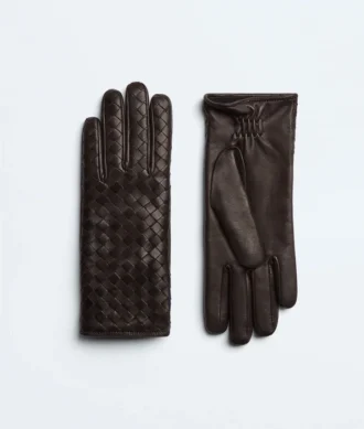 Intrecciato Leather Gloves