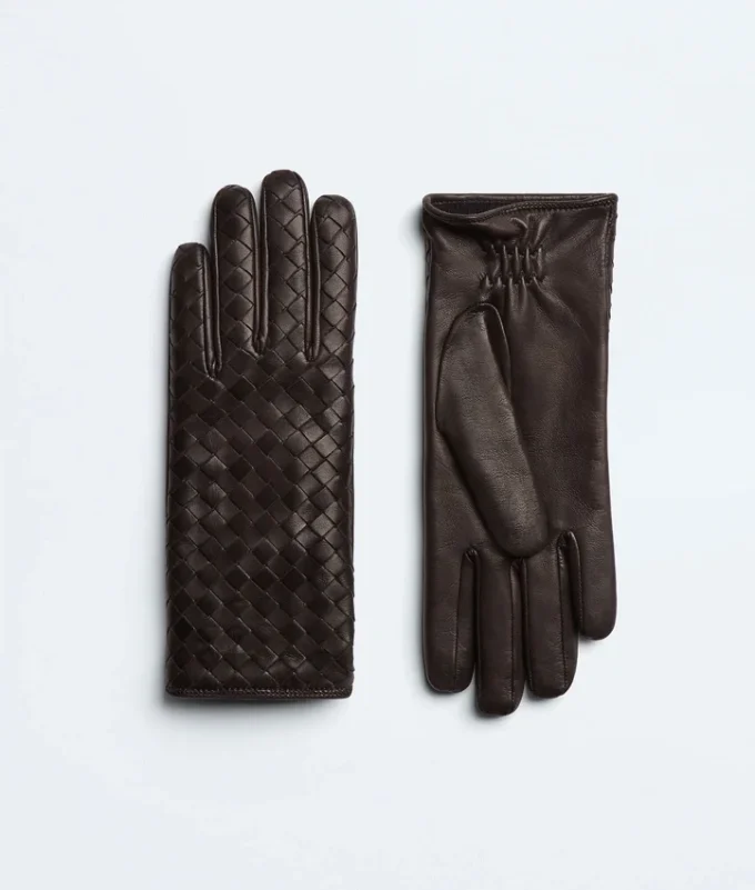 Intrecciato Leather Gloves