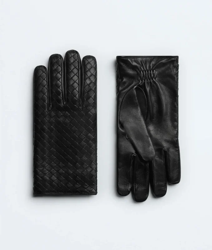 Intrecciato Leather Gloves