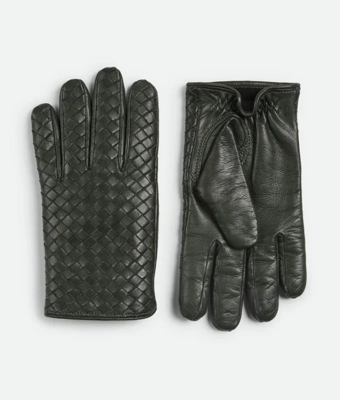 Intrecciato Leather Gloves