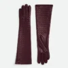 Intrecciato Leather Midi Gloves