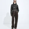 Intrecciato Leather Pants