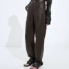 Intrecciato Leather Pants