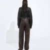 Intrecciato Leather Pants