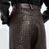 Intrecciato Leather Pants