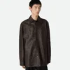 Intrecciato Leather Shirt