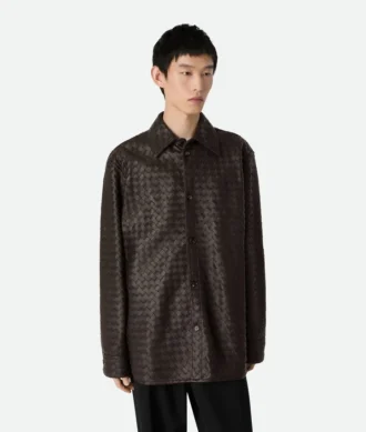 Intrecciato Leather Shirt