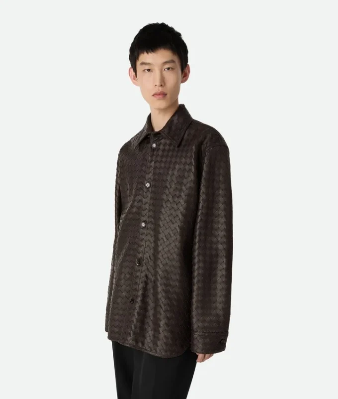 Intrecciato Leather Shirt