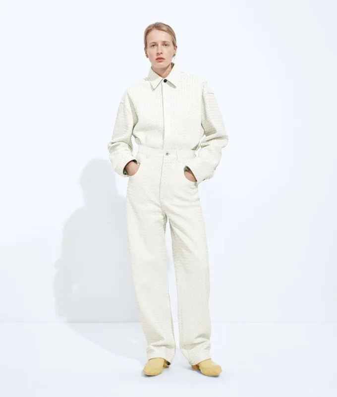 Small Intrecciato Leather Pants
