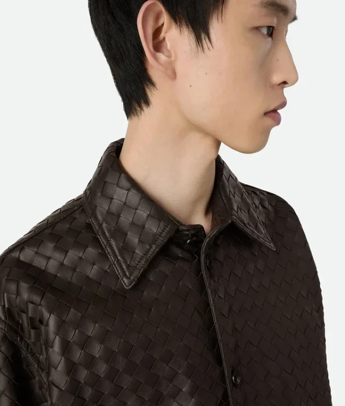 Intrecciato Leather Shirt