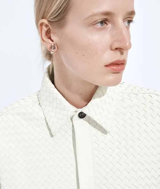 Intrecciato Leather Shirt